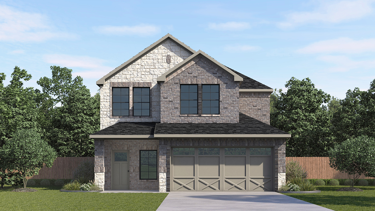 Haven Floorplan Elevation F Exterior Rendering - Windchime in Celina, TX