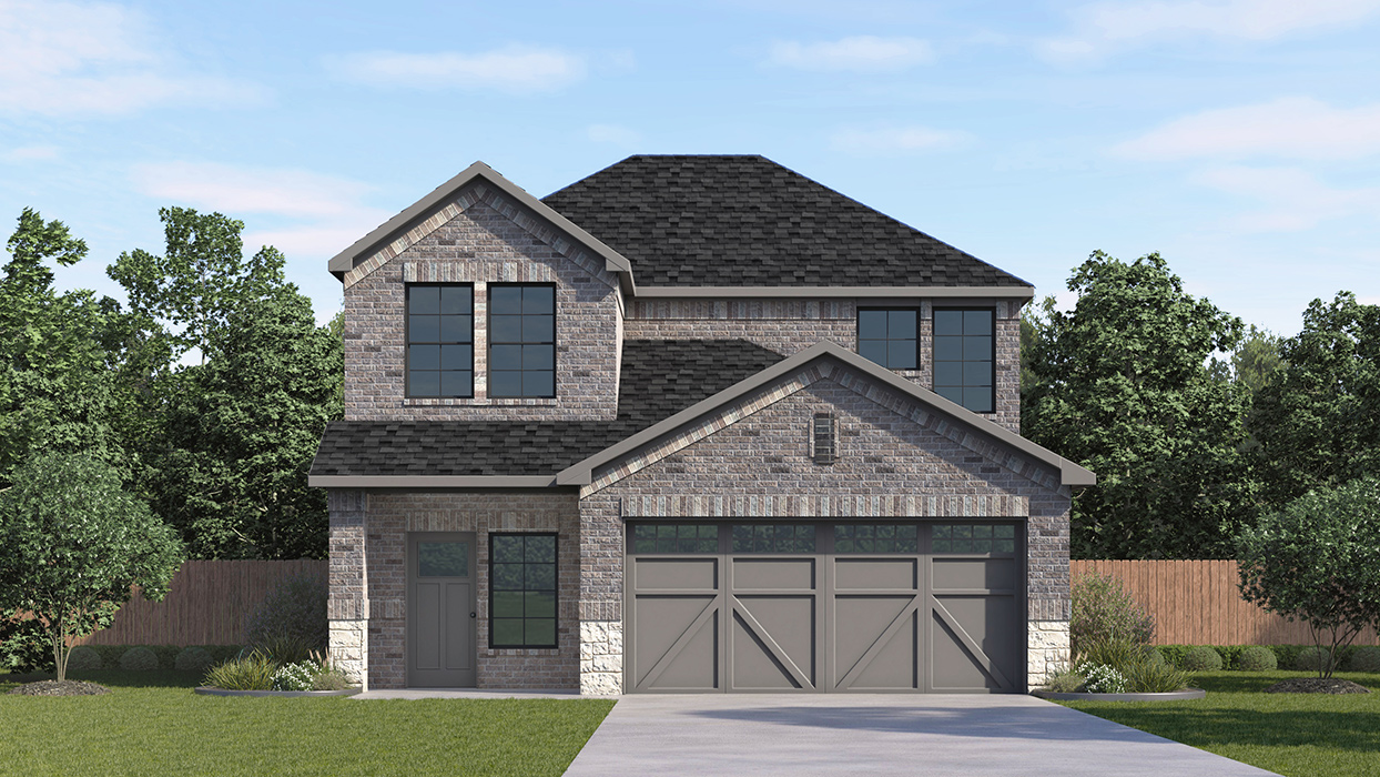 Jackson Floorplan Elevation F Exterior Rendering - Windchime in Celina, TX
