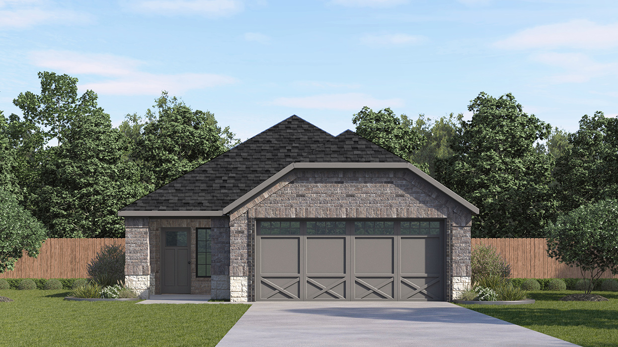 Orion Floorplan Elevation F Exterior Rendering - Windchime in Celina, TX