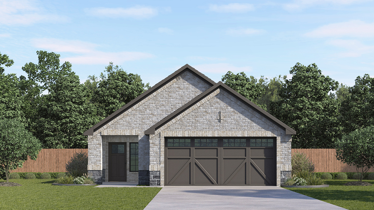 Orion Floorplan Elevation E Exterior Rendering - Windchime in Celina, TX