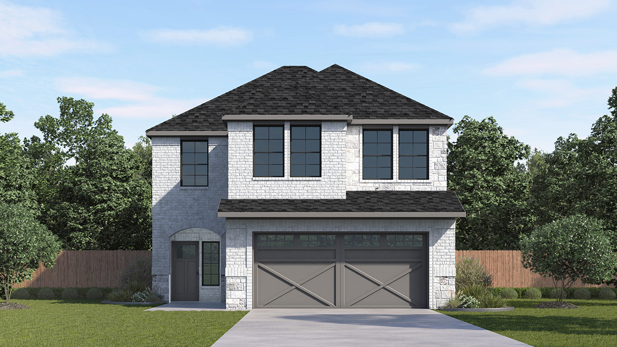Sage Floorplan Elevation E Exterior Rendering - Windchime in Celina, TX