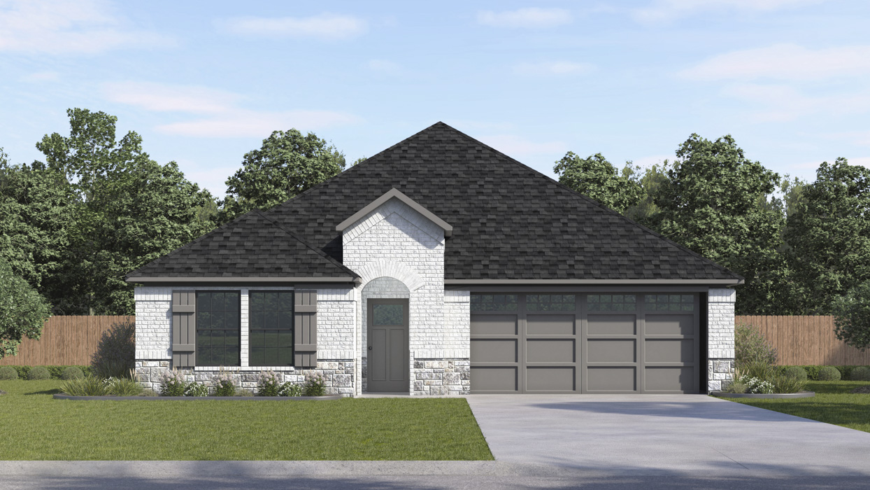Violet Floorplan Elevation F Exterior Rendering - Windchime in Celina, TX