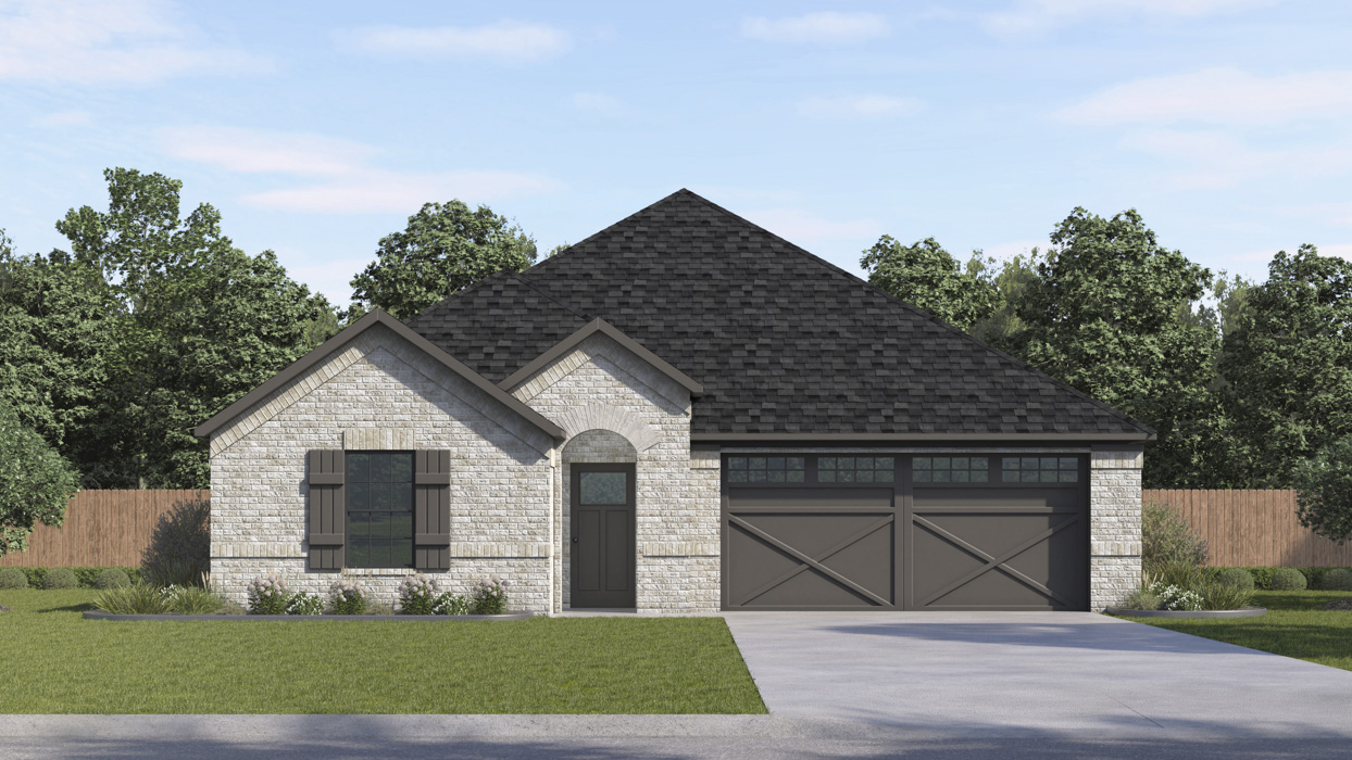 Violet Floorplan Elevation E Exterior Rendering - Windchime in Celina, TX