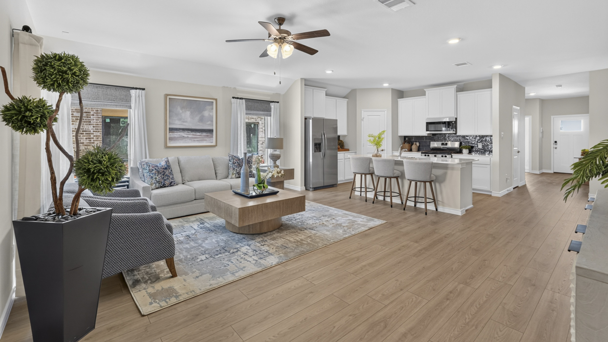 Violet Floorplan Elevation E/F Kitchen Living Gallery Image - Windchime in Celina, TX