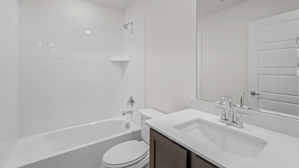 Violet Floorplan Elevation E/F Secondary Bathroom Gallery Image - Windchime in Celina, TX