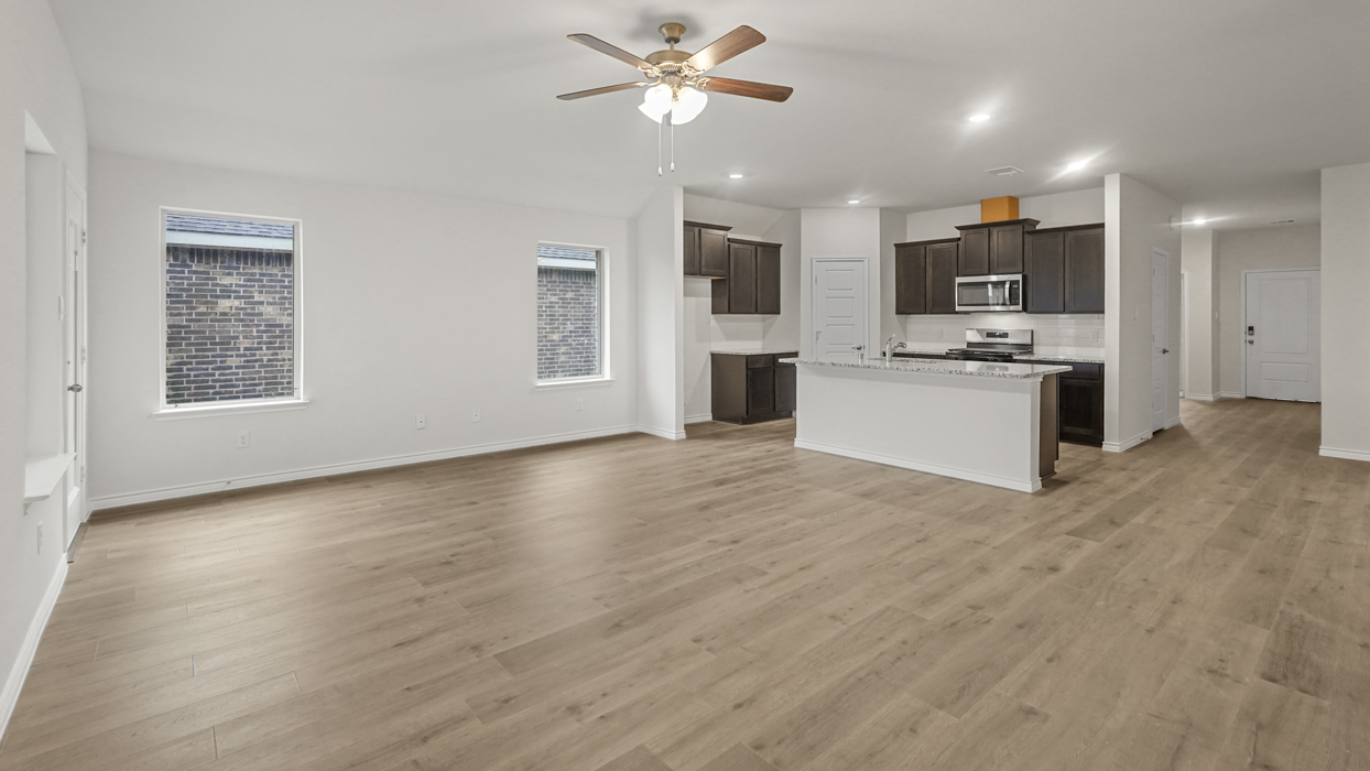 Violet Floorplan Elevation E/F Kitchen Living Gallery Image - Windchime in Celina, TX