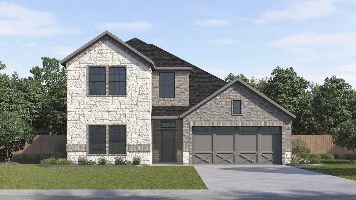 Copaiba Floorplan Elevation E Exterior Rendering - Windchime in Celina, TX