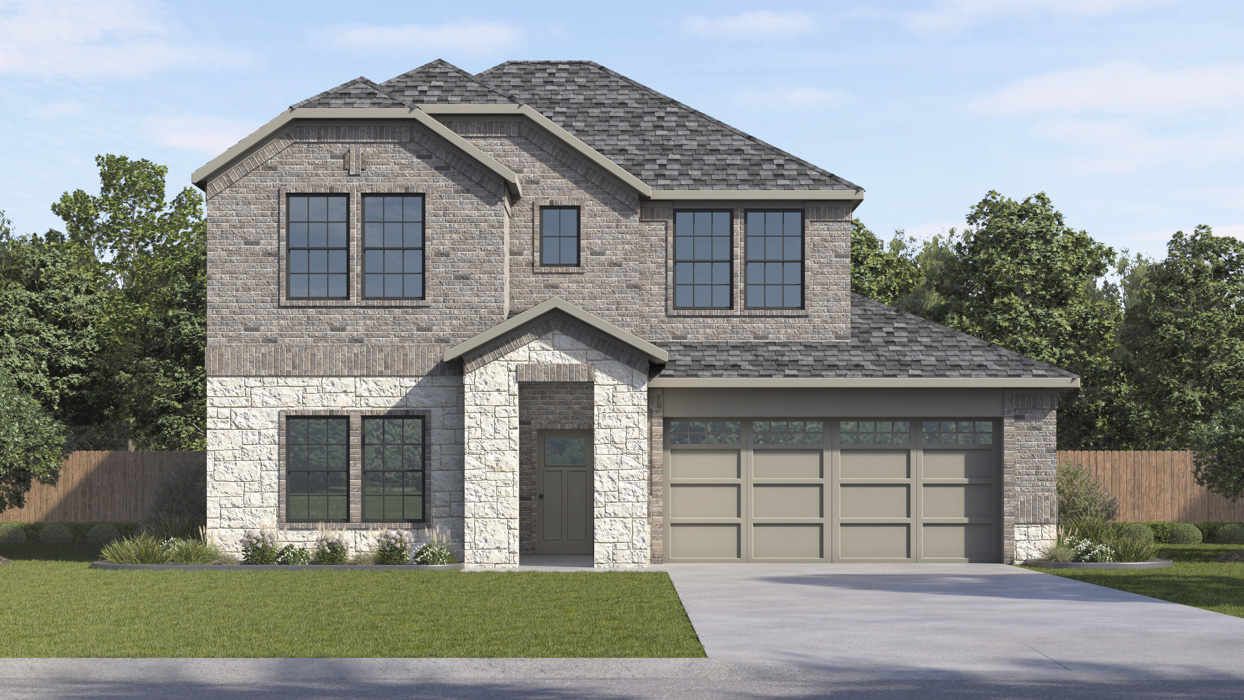 Tangerine Floorplan Elevation F Exterior Rendering - Windchime in Celina, TX