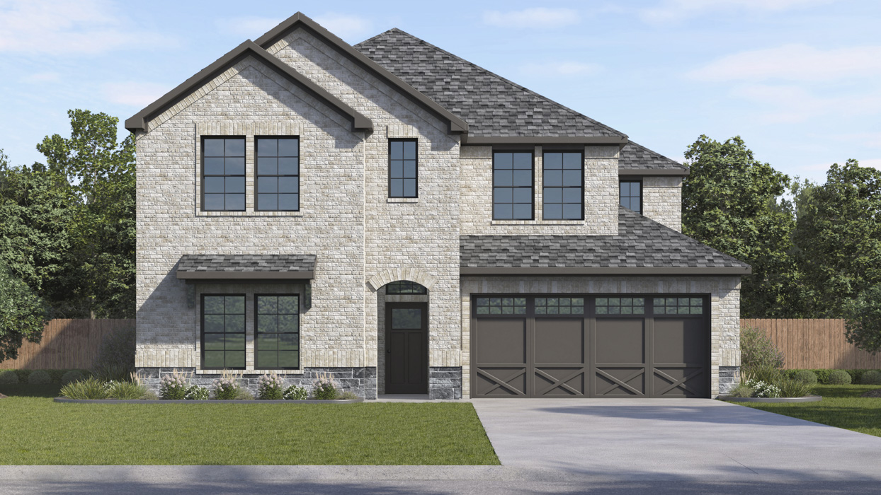 Bastrop Floorplan Elevation E Exterior Rendering - Windchime in Celina, TX