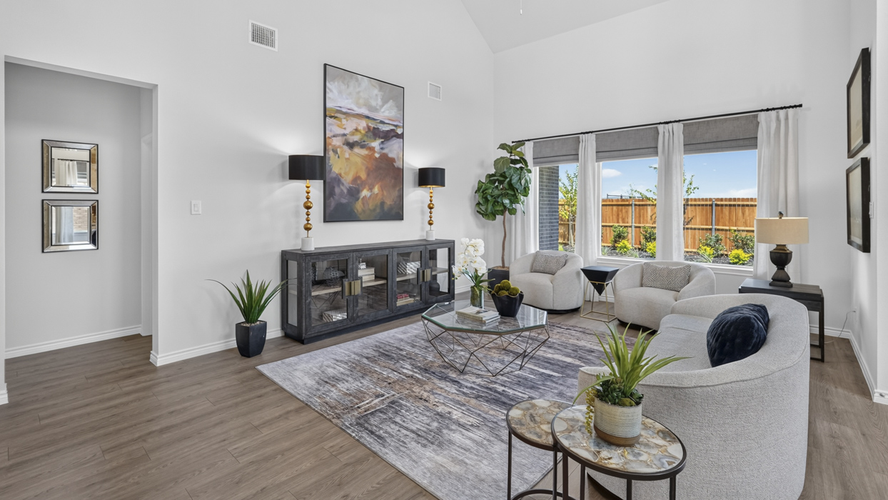 Bastrop Floorplan Elevation E/F Living Gallery Image - Windchime in Celina, TX