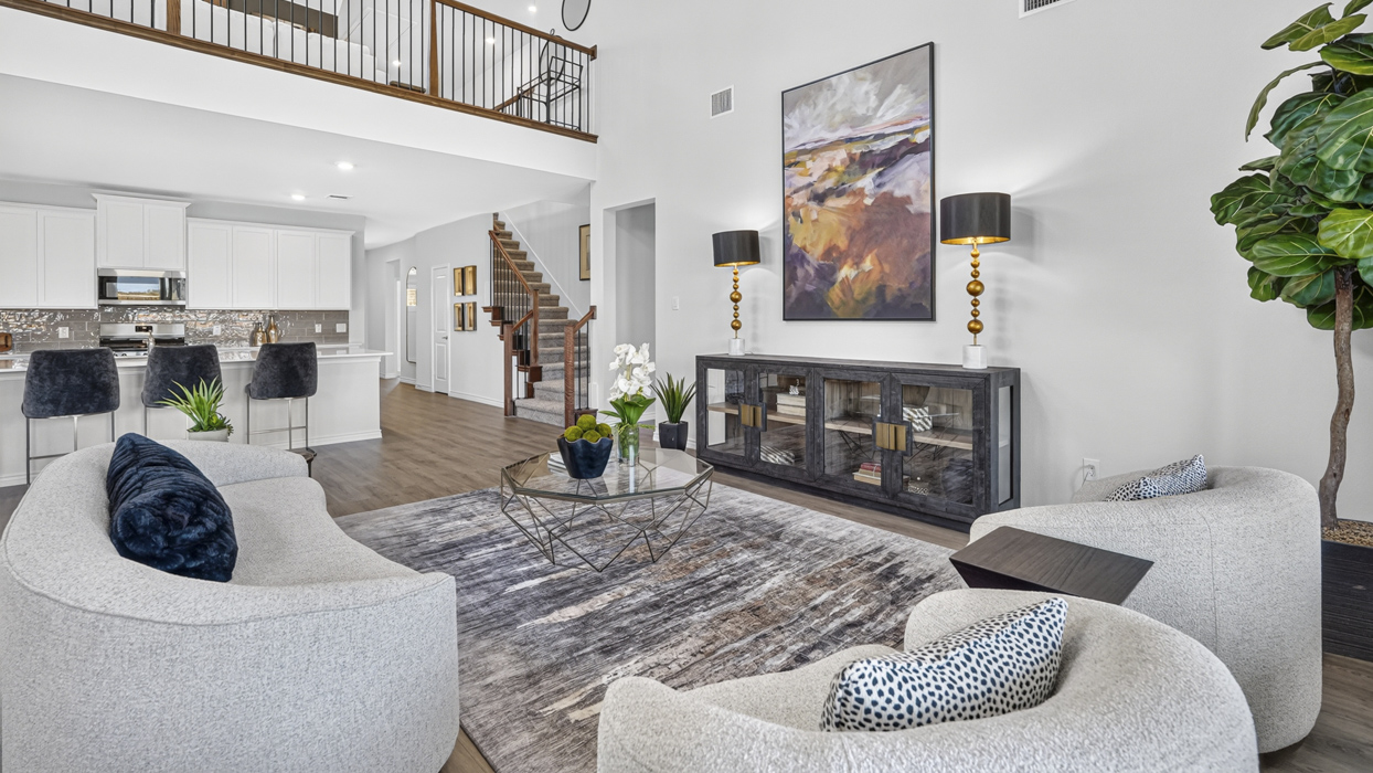 Bastrop Floorplan Elevation E/F Living Gallery Image - Windchime in Celina, TX