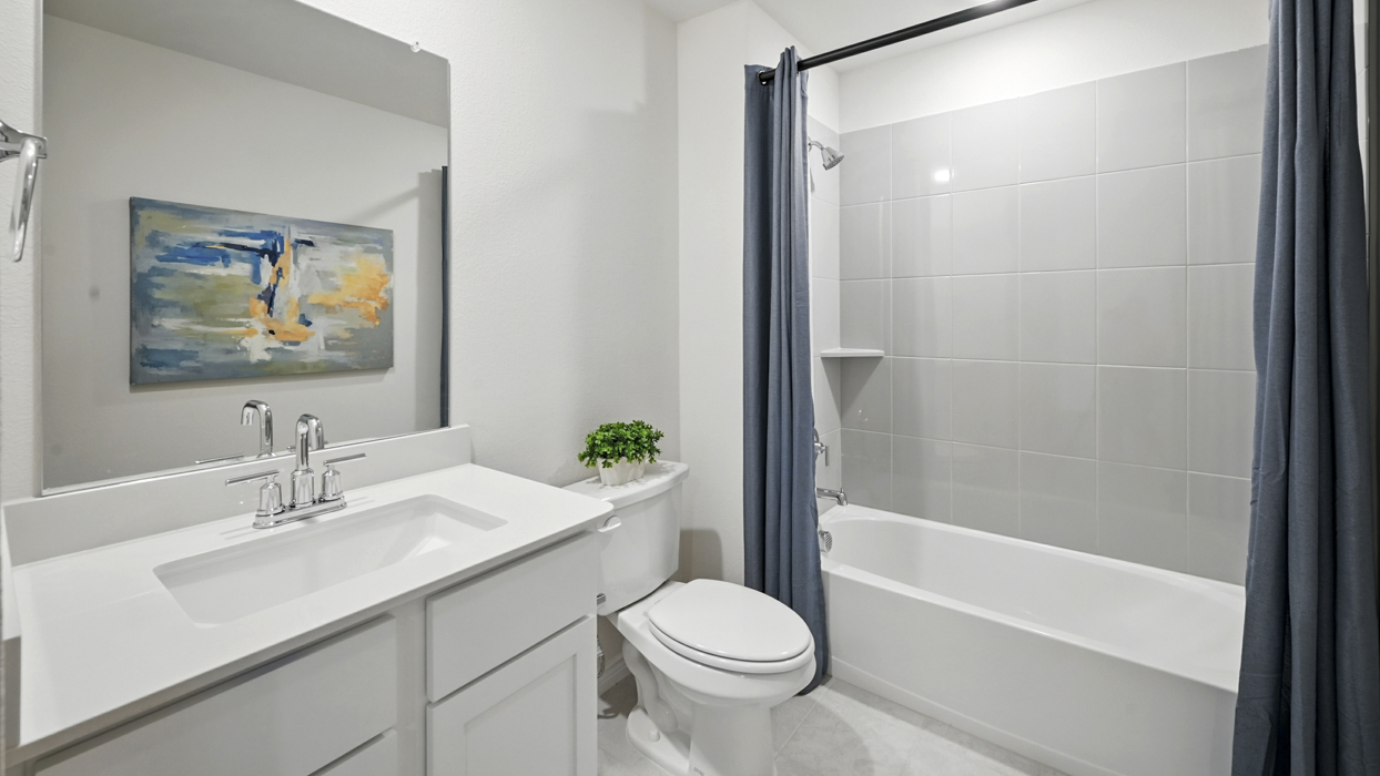 Bastrop Floorplan Elevation E/F Secondary Bathroom Gallery Image - Windchime in Celina, TX