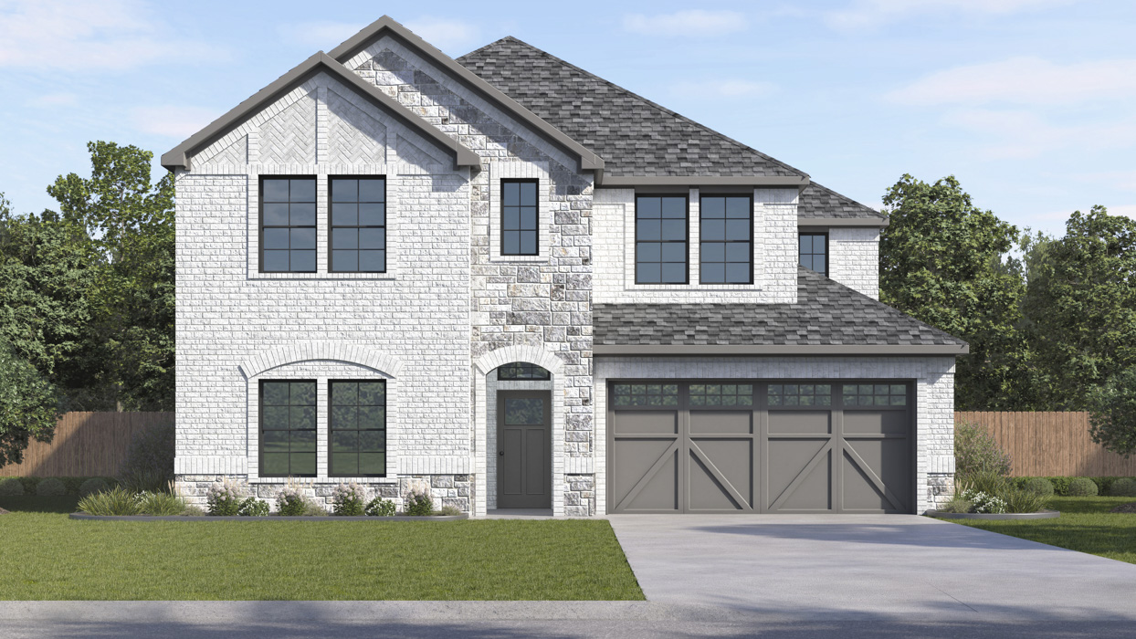 Bastrop Floorplan Elevation F Exterior Rendering - Windchime in Celina, TX
