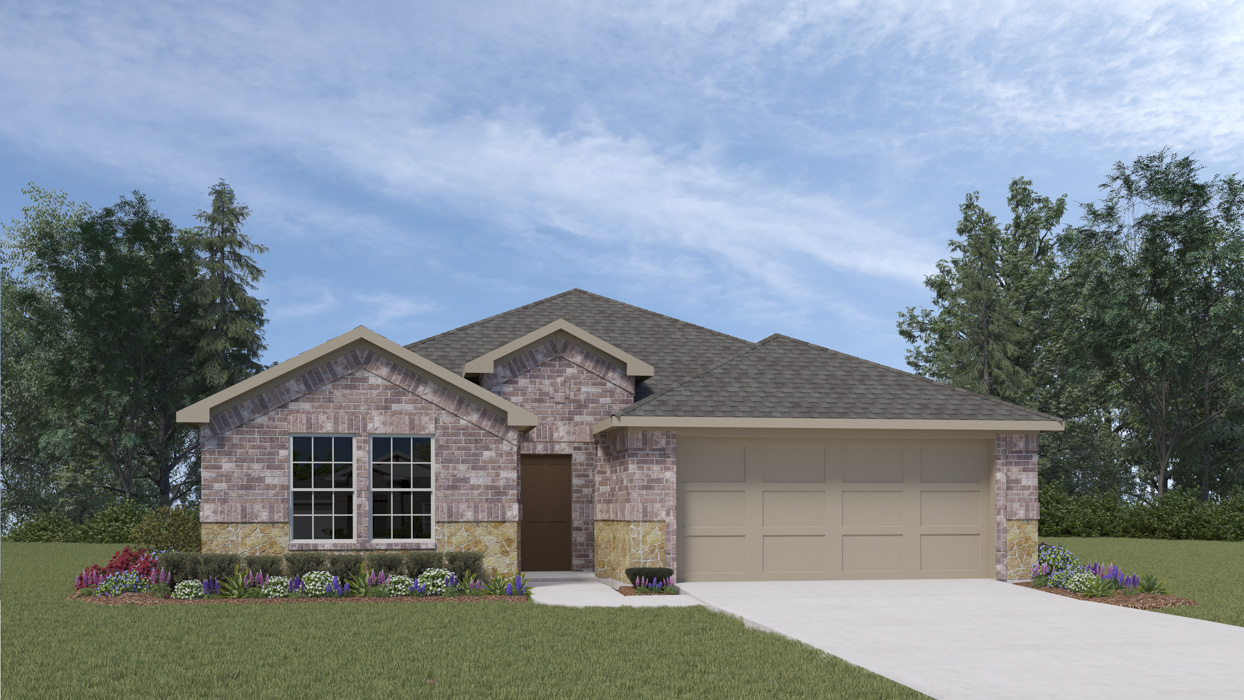 Everest Floorplan Elevation E Exterior Rendering - Windchime 50s in Celina, TX