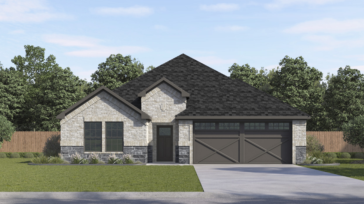 Everest Floorplan Elevation E Exterior Rendering - Windchime in Celina, TX