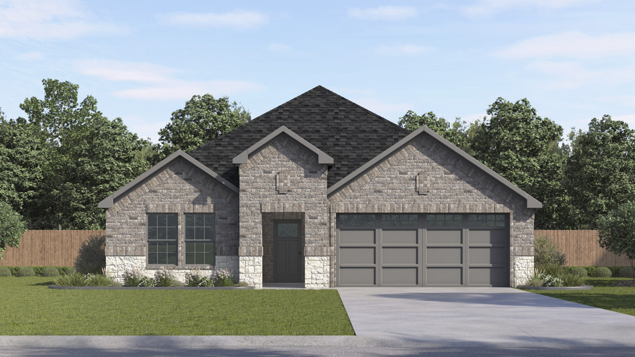Everest Floorplan Elevation F Exterior Rendering - Windchime in Celina, TX