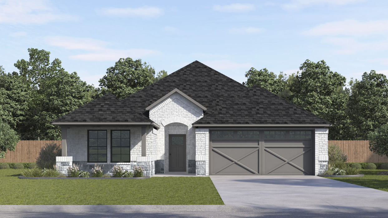 Hubbard Floorplan Elevation E Exterior Rendering - Windchime in Celina, TX