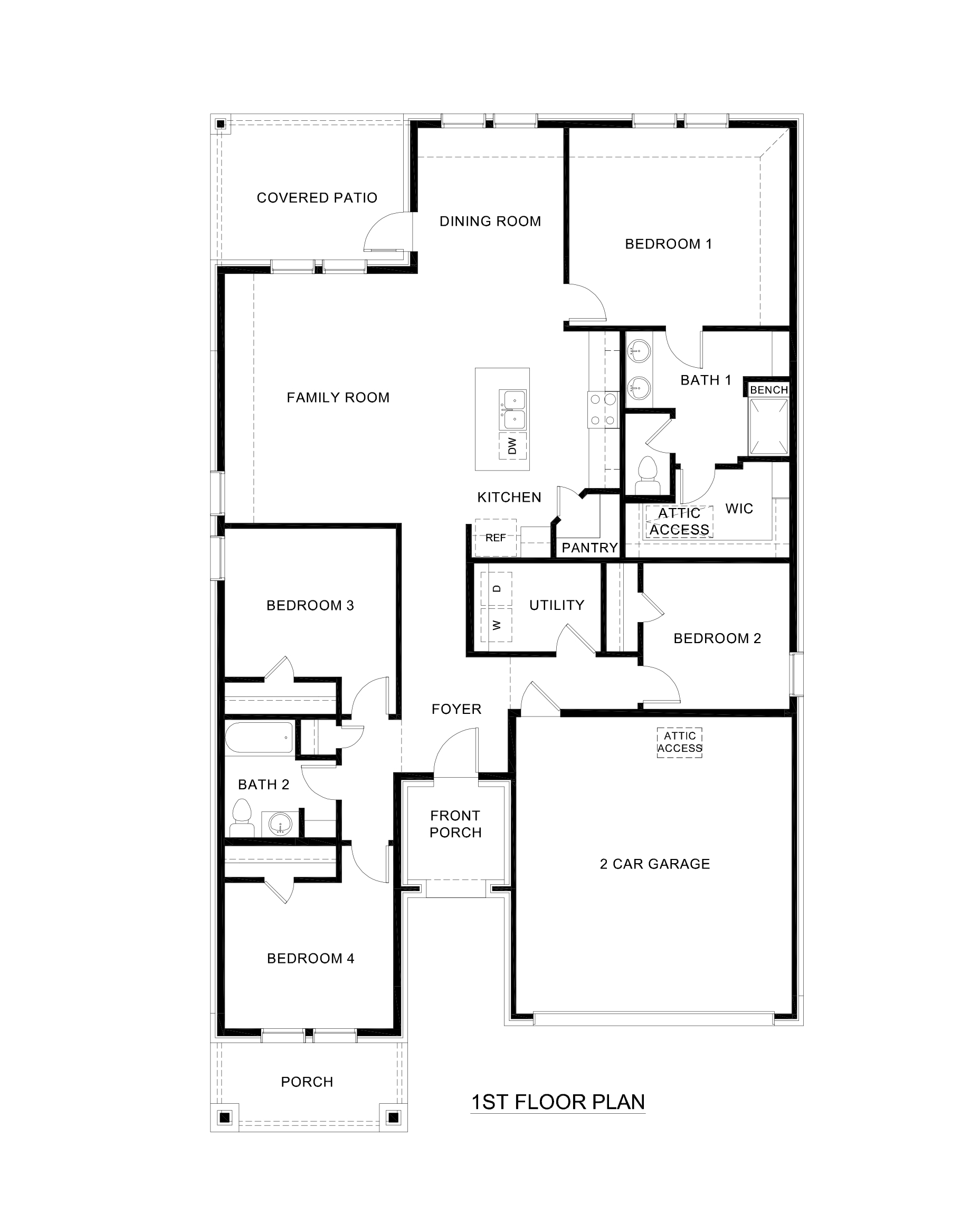 H40H Hubbard Floorplan Rendering - Windchime in Celina, TX