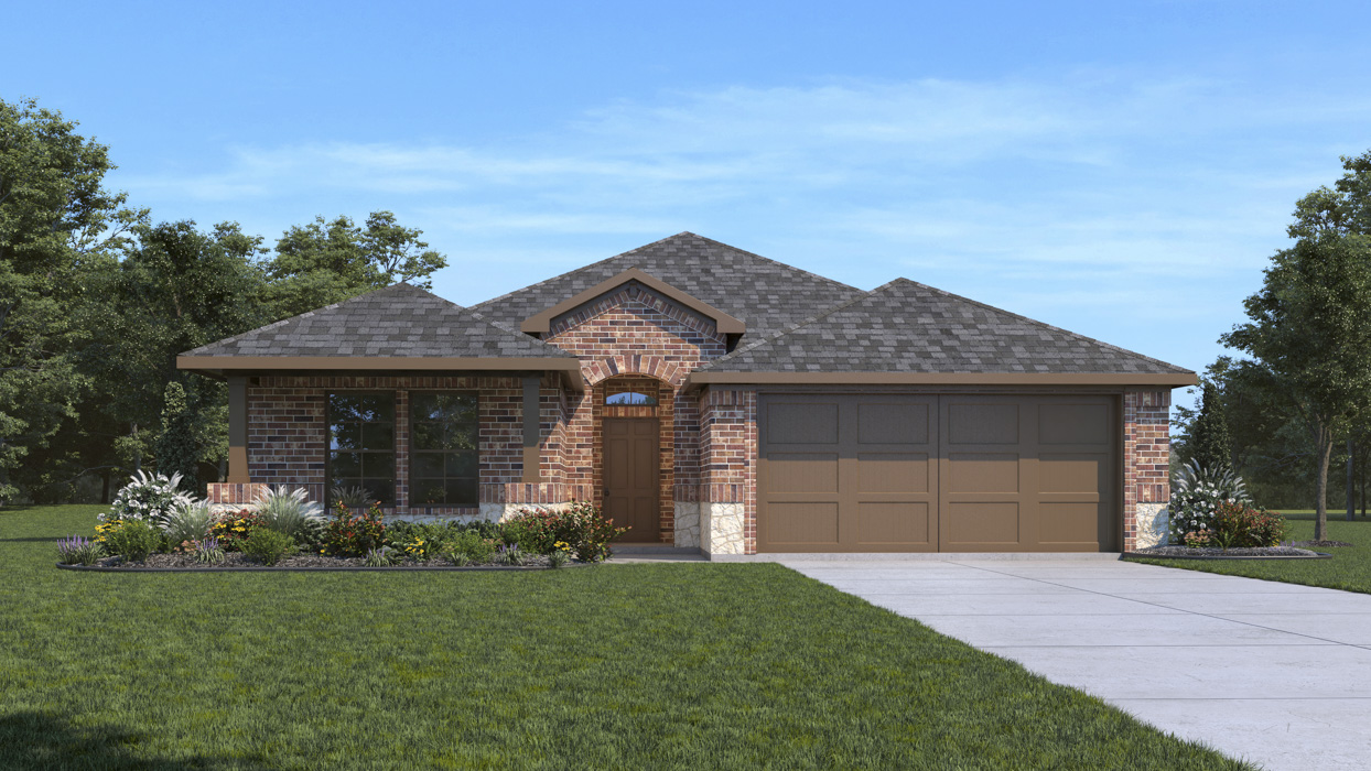 Hubbard Floorplan Elevation E Rendering-Windchime in Celina, Tx