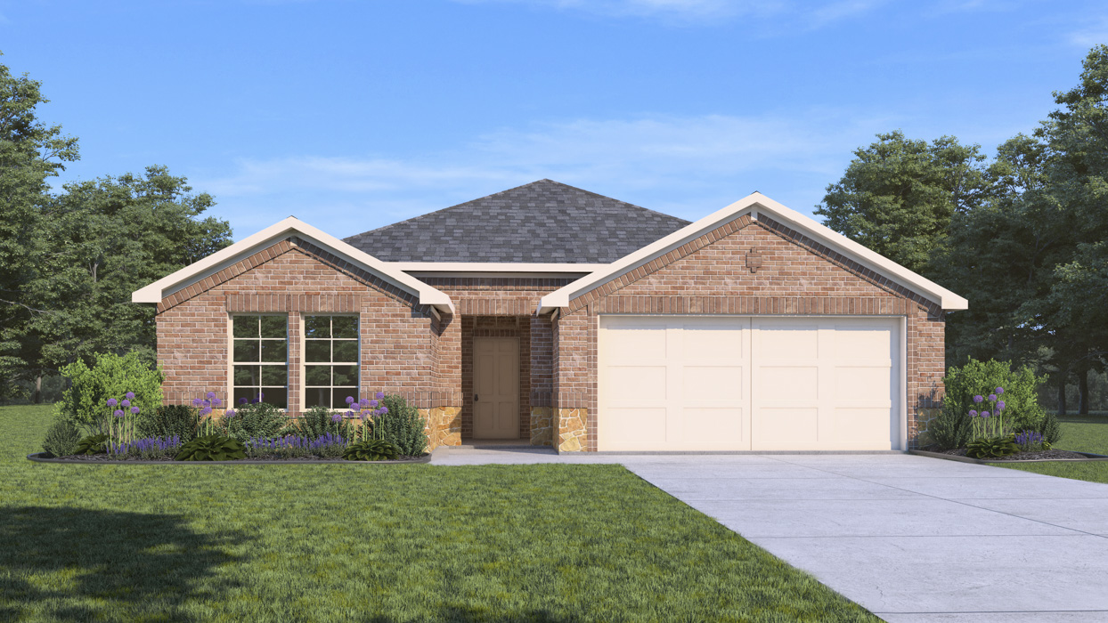 Hubbard Floorplan Elevation F Rendering-Windchime in Celina, Tx