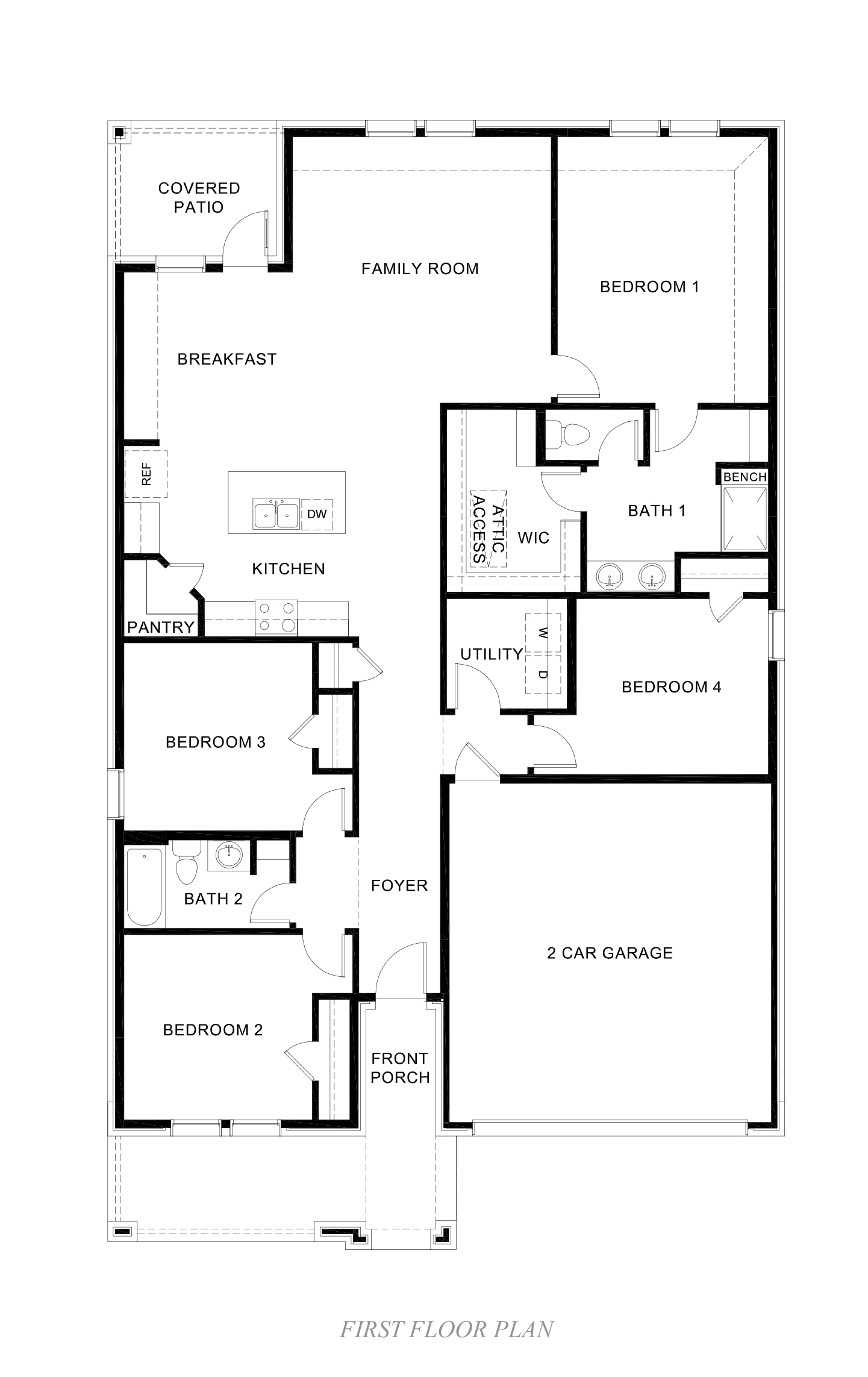 H40I Ingleside Floorplan Rendering - Windchime in Celina, TX