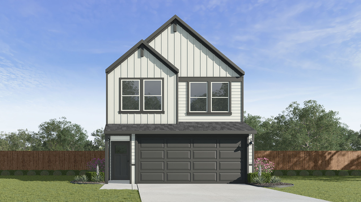 Hazel Floorplan Elevation B Exterior Rendering - Arbor Trails South in Princeton, TX