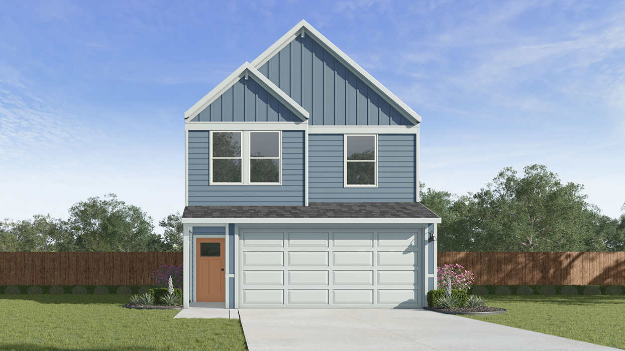 Hazel Floorplan Elevation D Exterior Rendering - Arbor Trails South in Princeton, TX