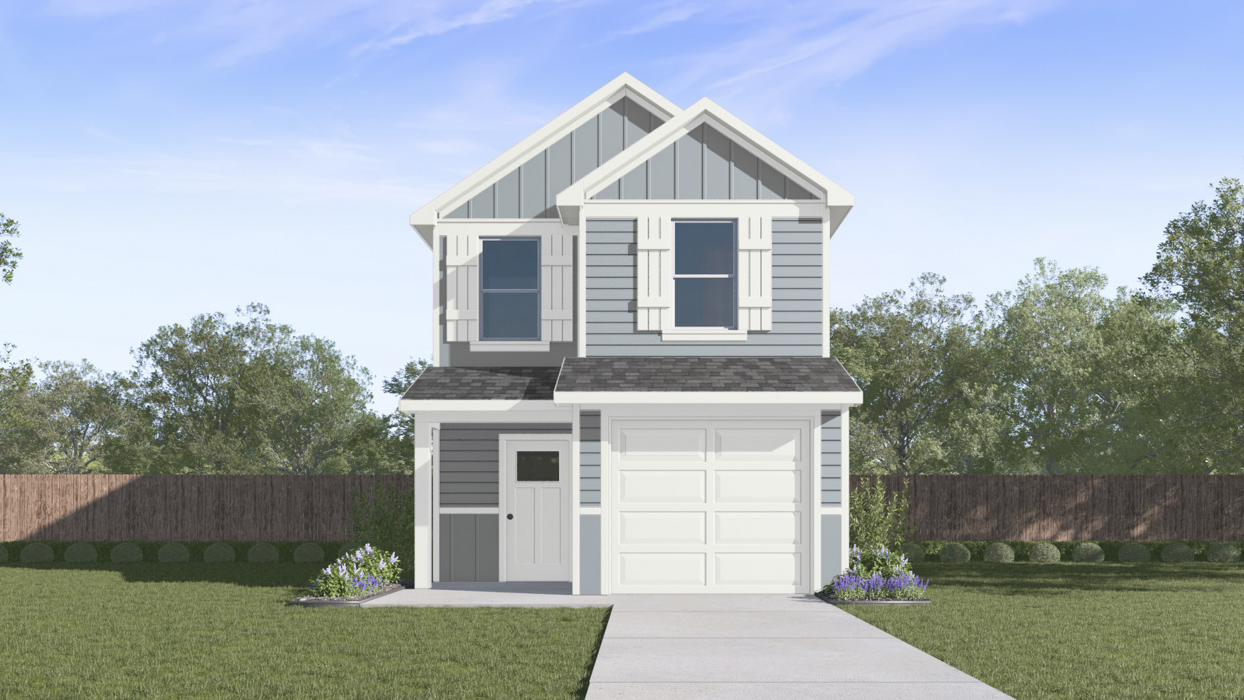 Santiago Floorplan Elevation B Exterior Rendering - Arbor Trails South in Princeton, TX