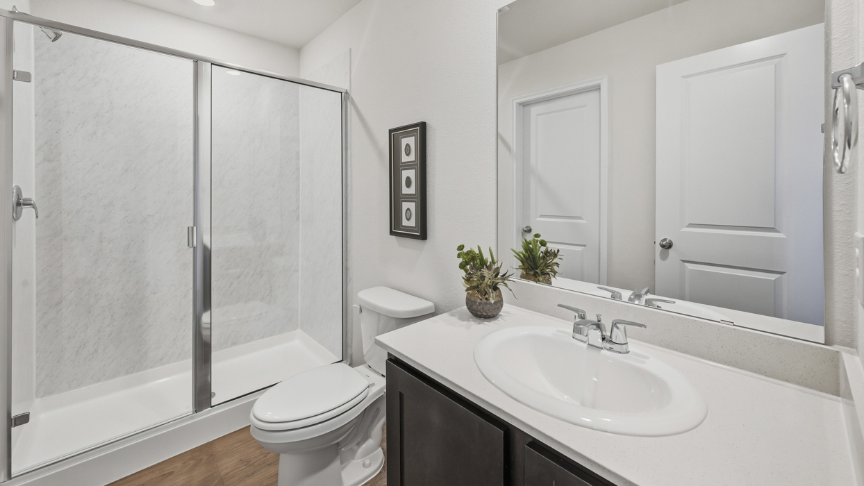 Dewsbury Floorplan Elevation A Bathroom Gallery Image - Arbor Trails South in Princeton, TX