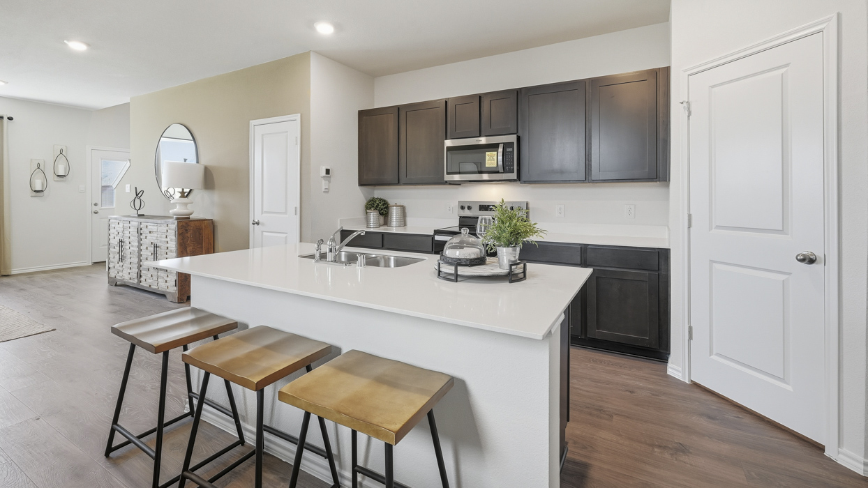 Dewsbury Floorplan Elevation A Kitchen Gallery Image - Arbor Trails South in Princeton, TX