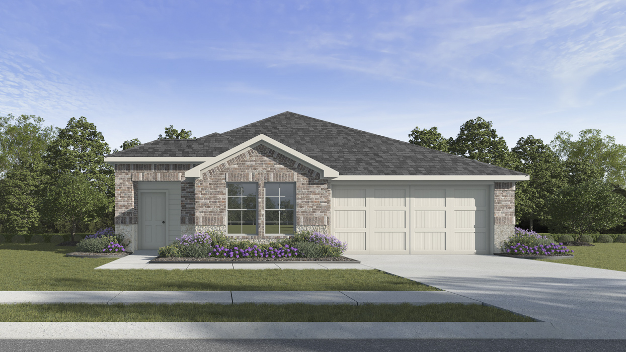 X40C Camden Floorplan Elevation B Rendering-Forestbrook Estates in Paris, TX