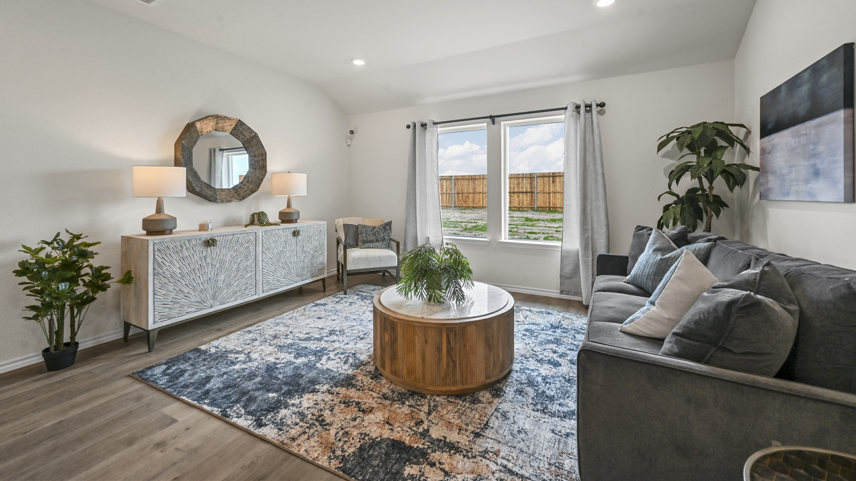 Texas Cali Floorplan Elevation B Living Gallery Image - Forestbrook Estates in Paris, TX