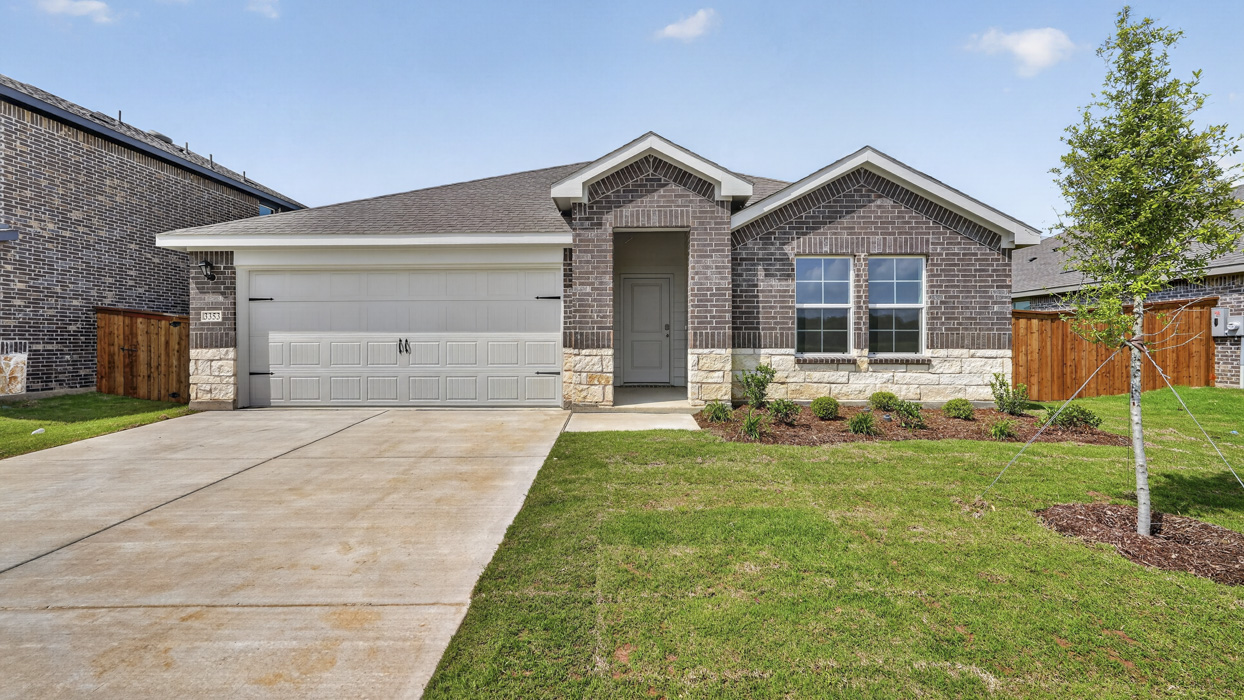 Texas Cali Floorplan Elevation B Exterior Rendering - Forestbrook Estates in Paris, TX