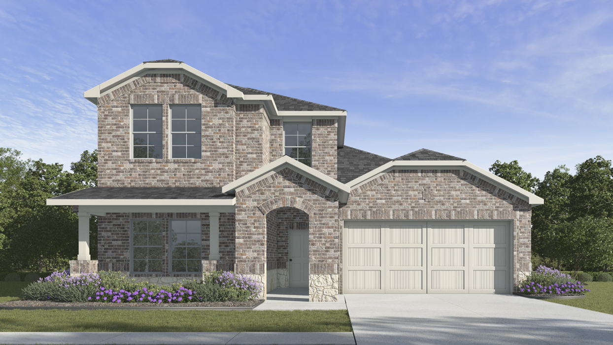 Midland Floorplan Elevation F Exterior Rendering - Forestbrook Estates in Paris, TX