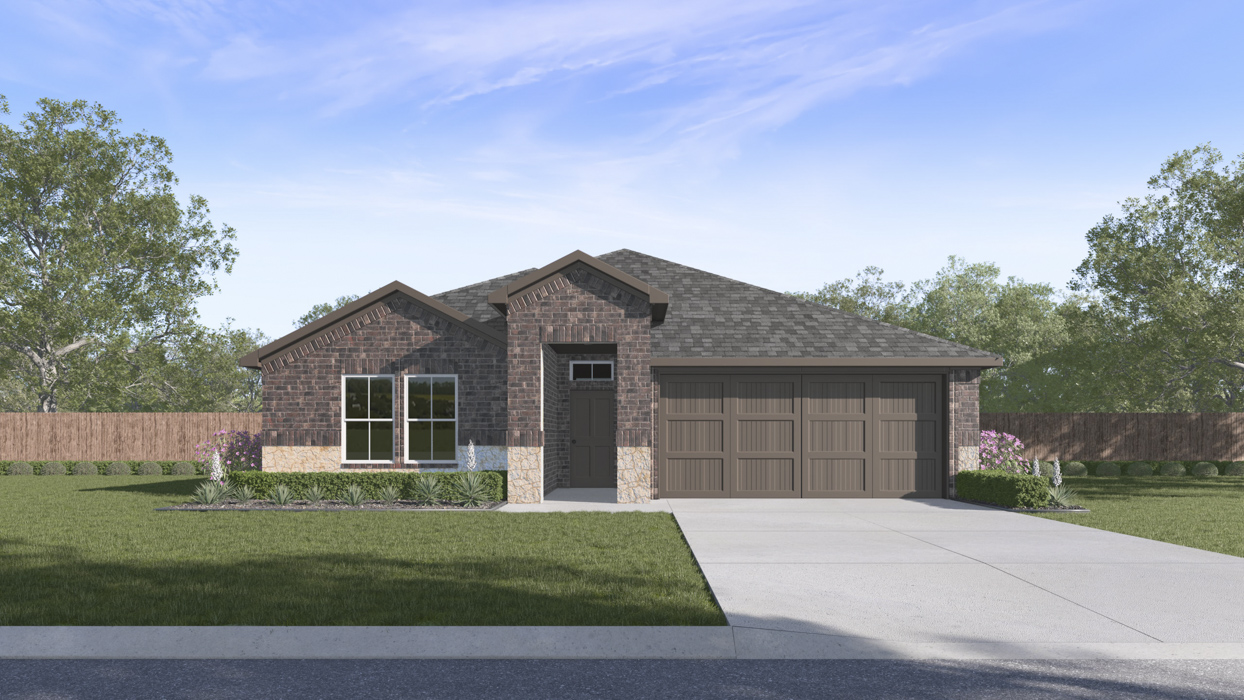 X40K Kingston Floorplan elevation E Rendering-Sanger Circle in Sanger, TX