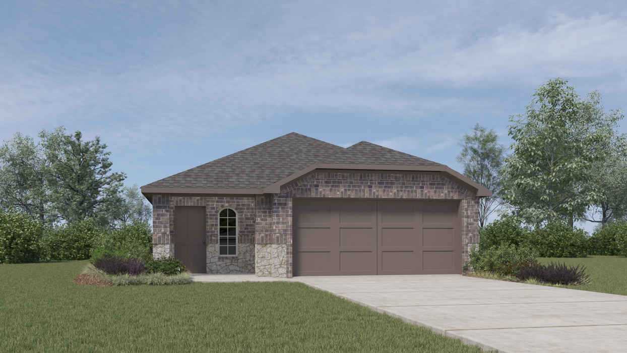 X30C Caroline Floorplan Rendering -Yarbrouggh Farms in Pilot Point, TX