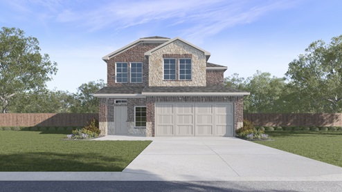 X30H Hanna Floorplan Elevation E Rendering-Yarbrough Farms in Pilot Point, TX