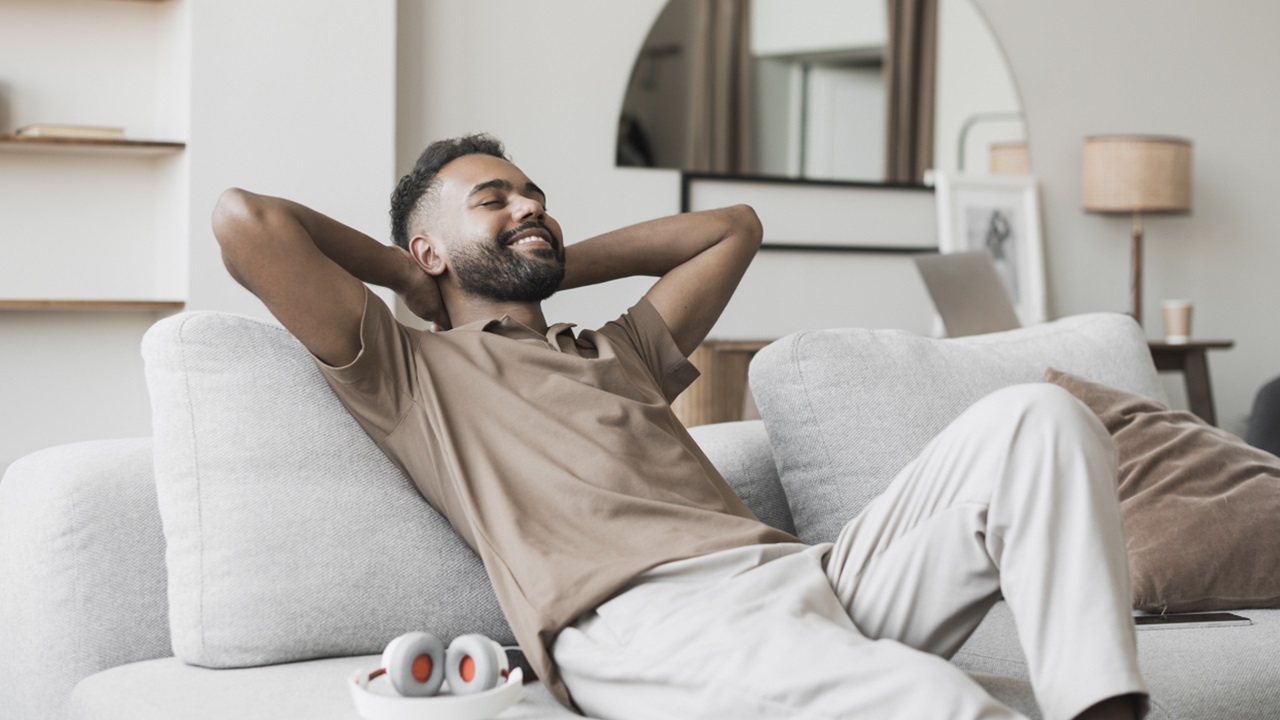 Relaxing Man on couch