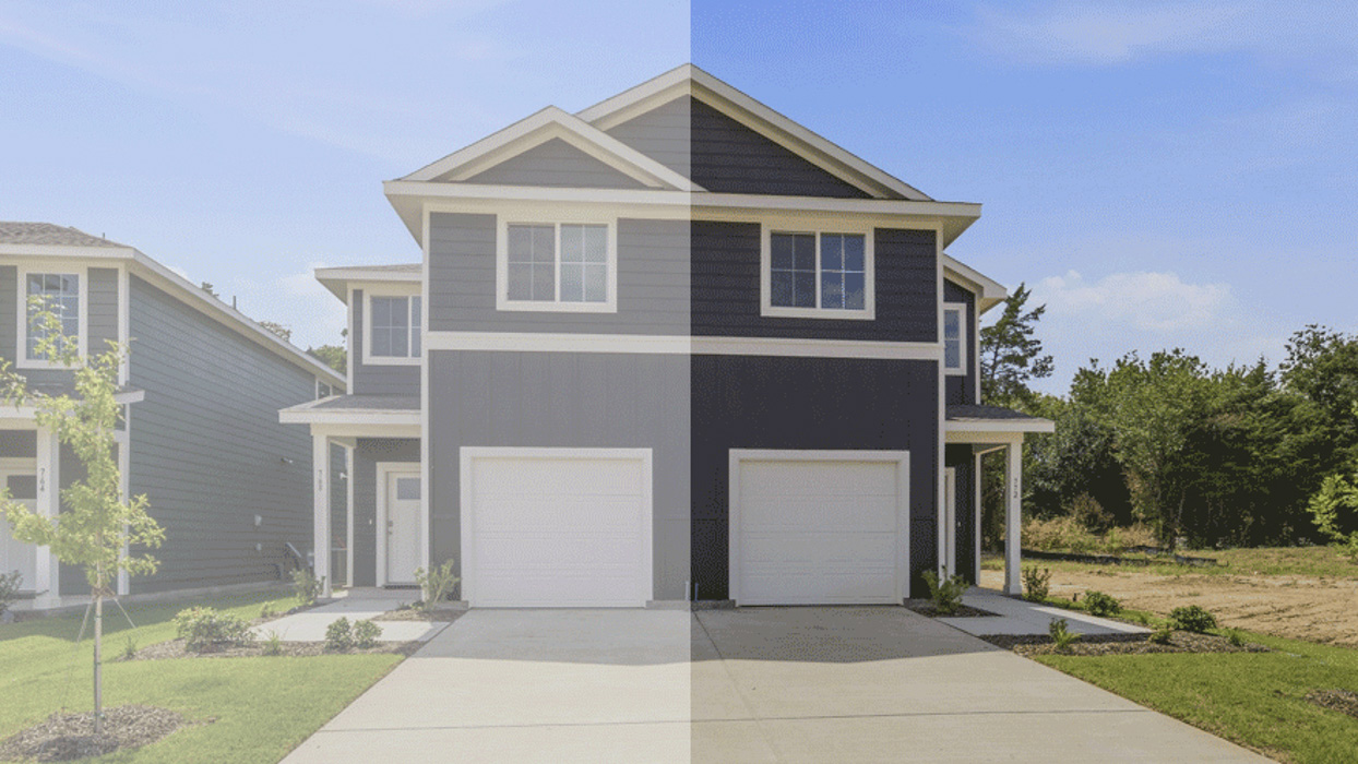 This home — photograph published by the builder