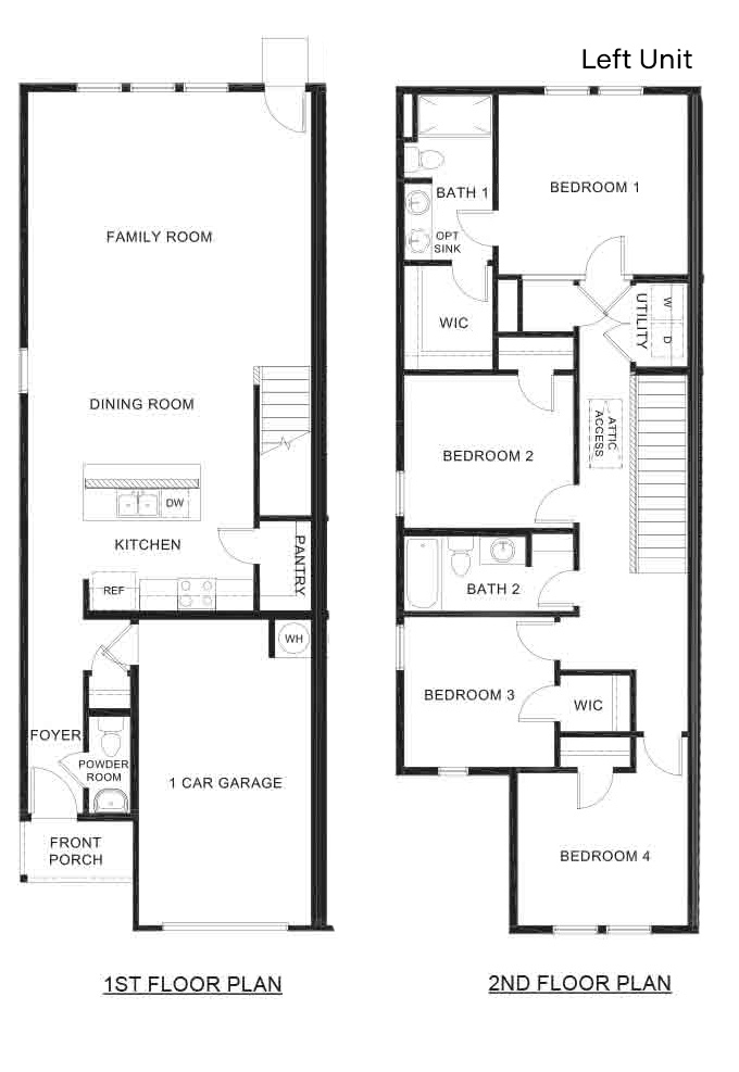 1746 Stony Creek floorplan left unit rendering