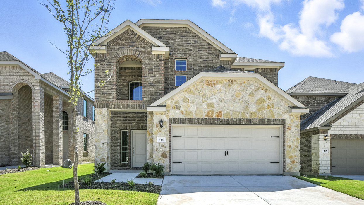 3220 Tanzanite Floorplan Elevation B Exterior Gallery Image - Bel Air Village in Sherman, TX