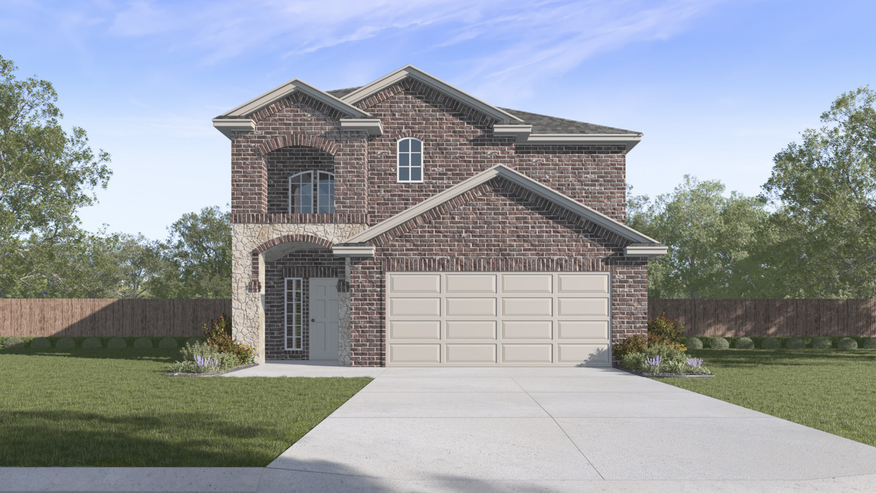 Tanzanite Floorplan Elevation A Rendering-Bel Air Village in Sherman, Tx