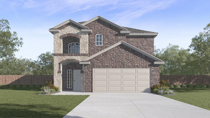 3220 Tanzanite floorplan Elevation A Rendering-bel air village in sherman, tx
