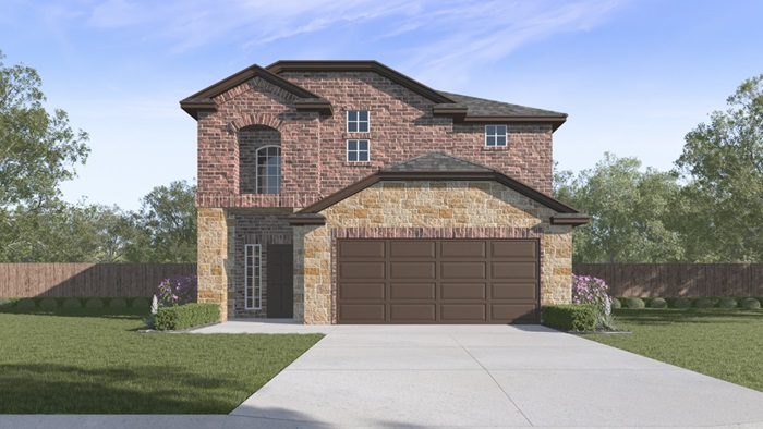 3220 Tanzanite floorplan Elevation B Rendering-bel air village in sherman, tx