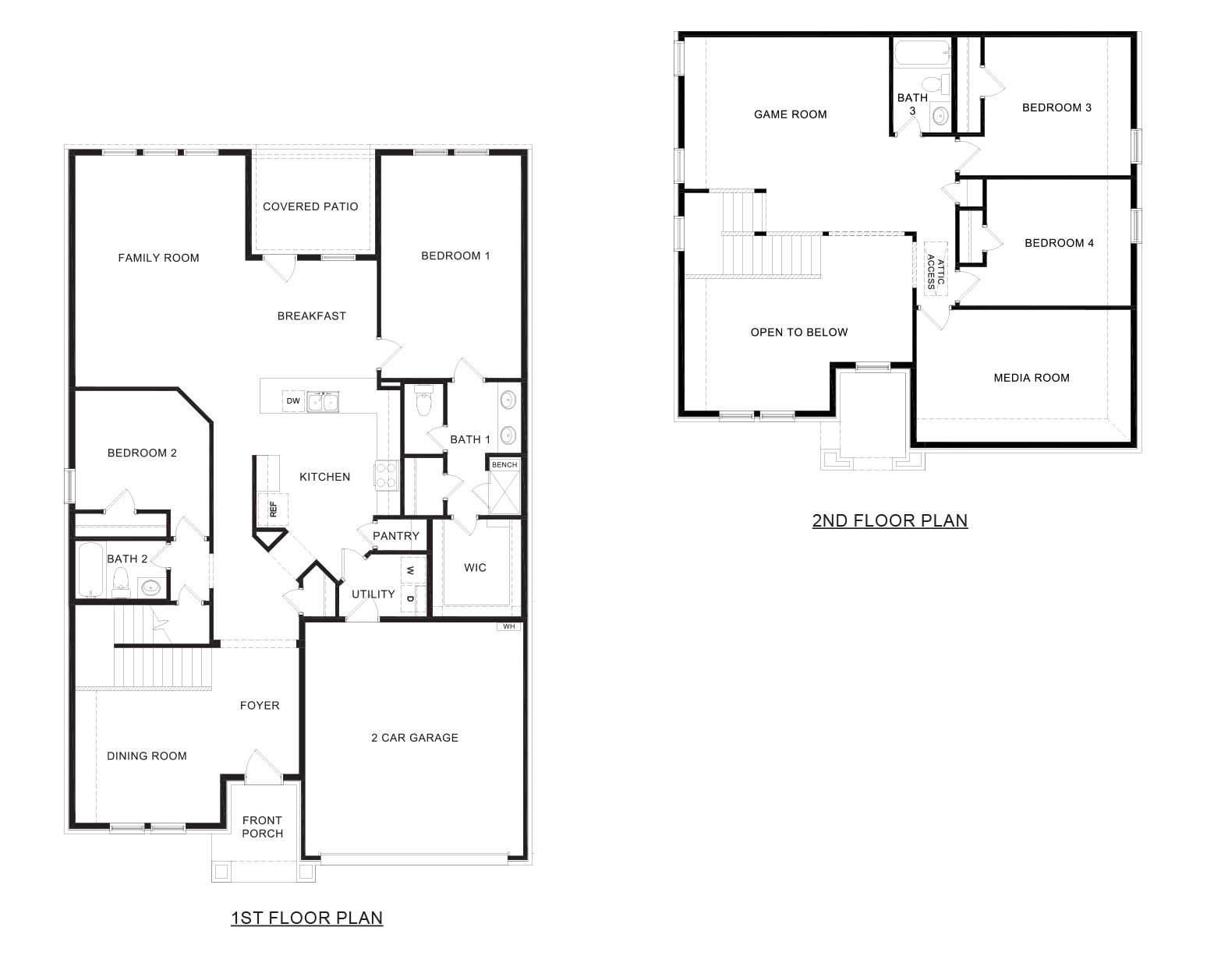 H204 Medbourne Floorplan Rendering-Bel Air Village in Sherman, TX