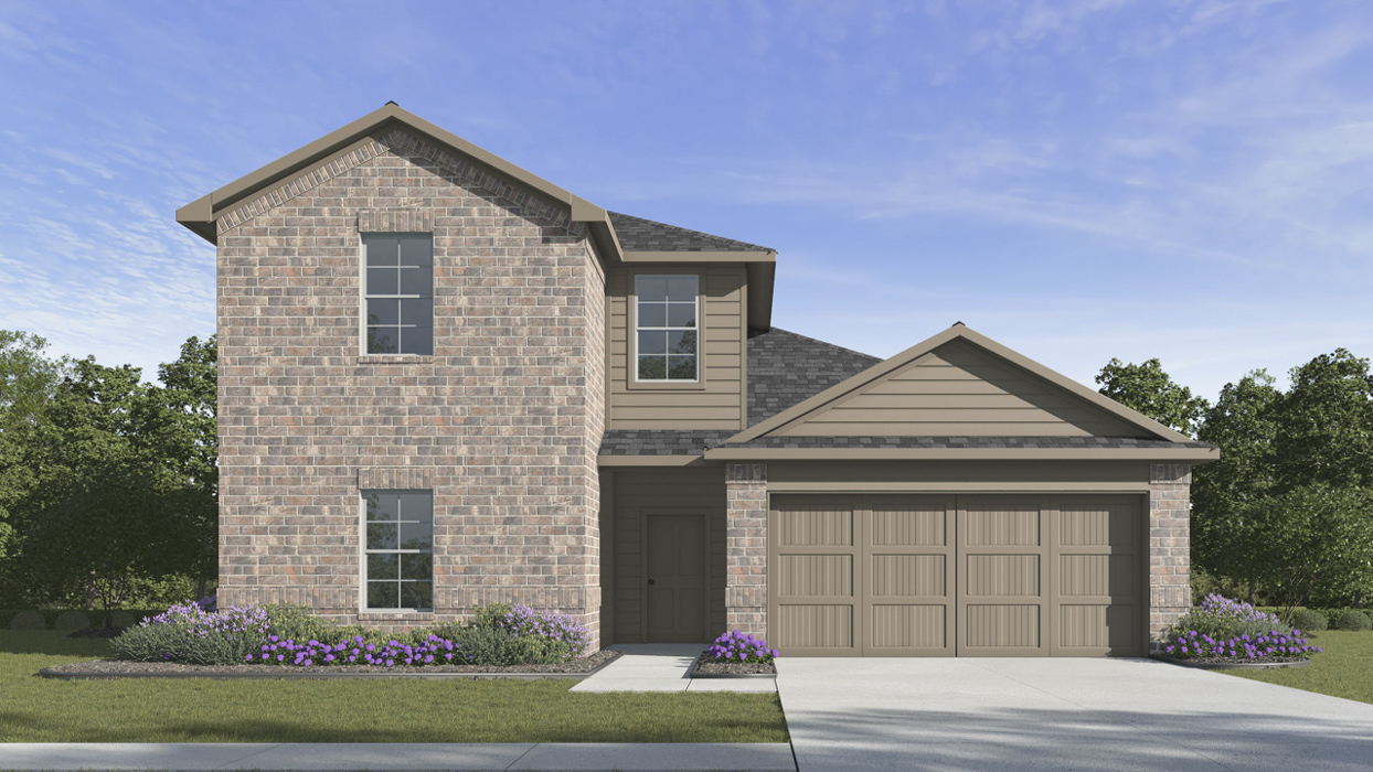 Midland floorplan Elevation A Rendeirng-Bel Air Village in Sherman, Tx