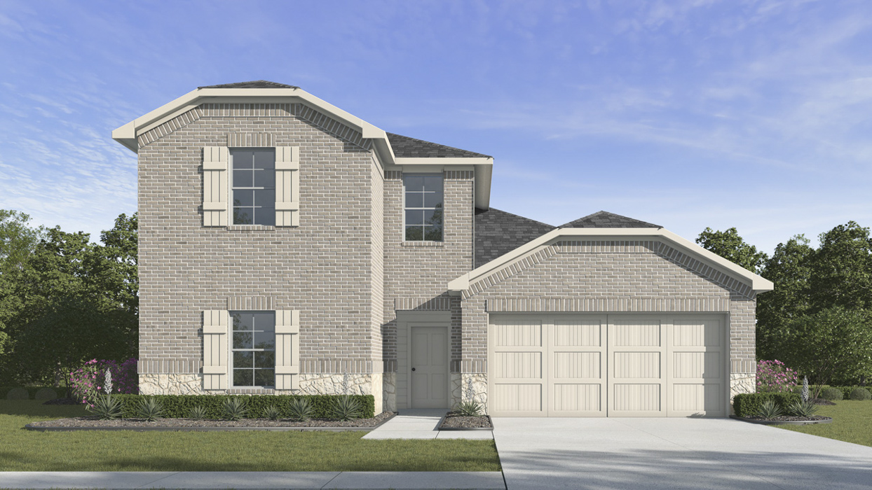 Midland floorplan Elevation B Rendeirng-Bel Air Village in Sherman, Tx