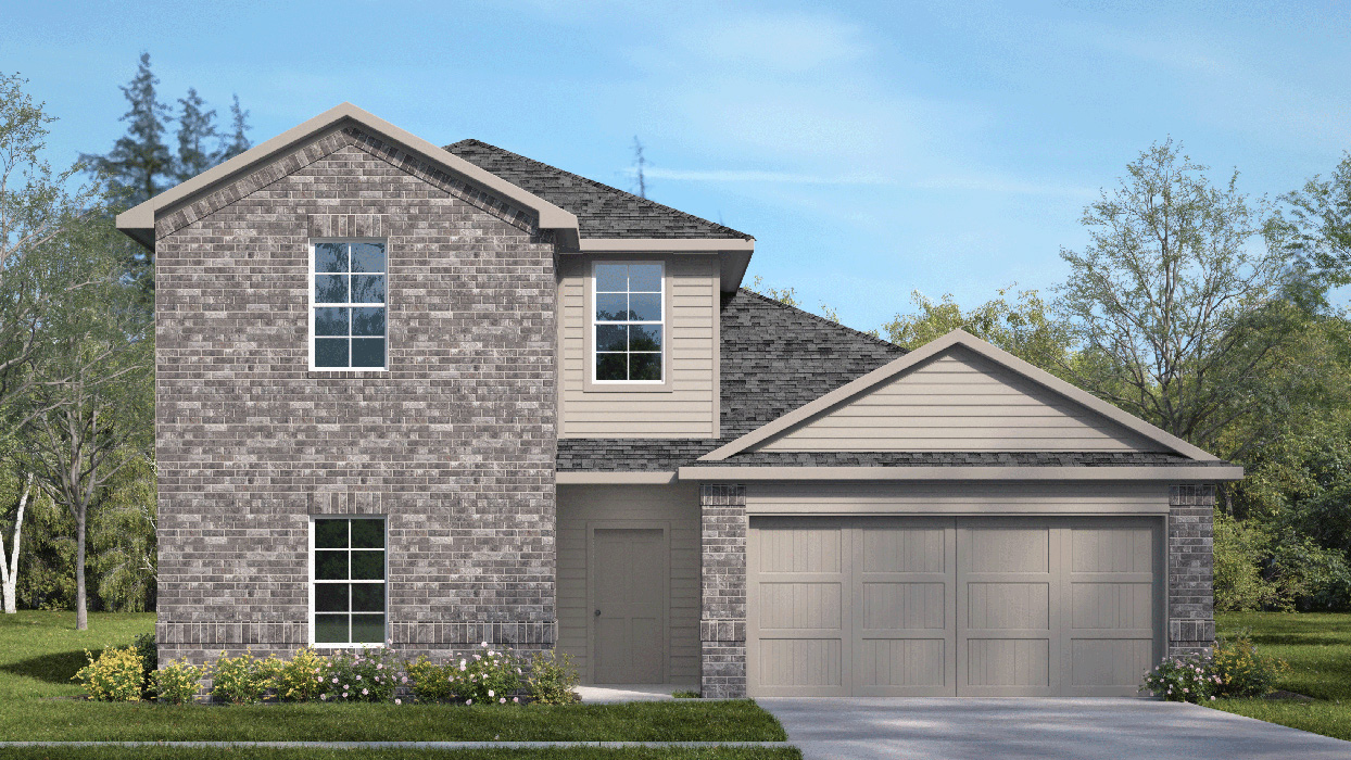 Midland floorplan Elevation A Rendeirng-Bel Air Village in Sherman, Tx