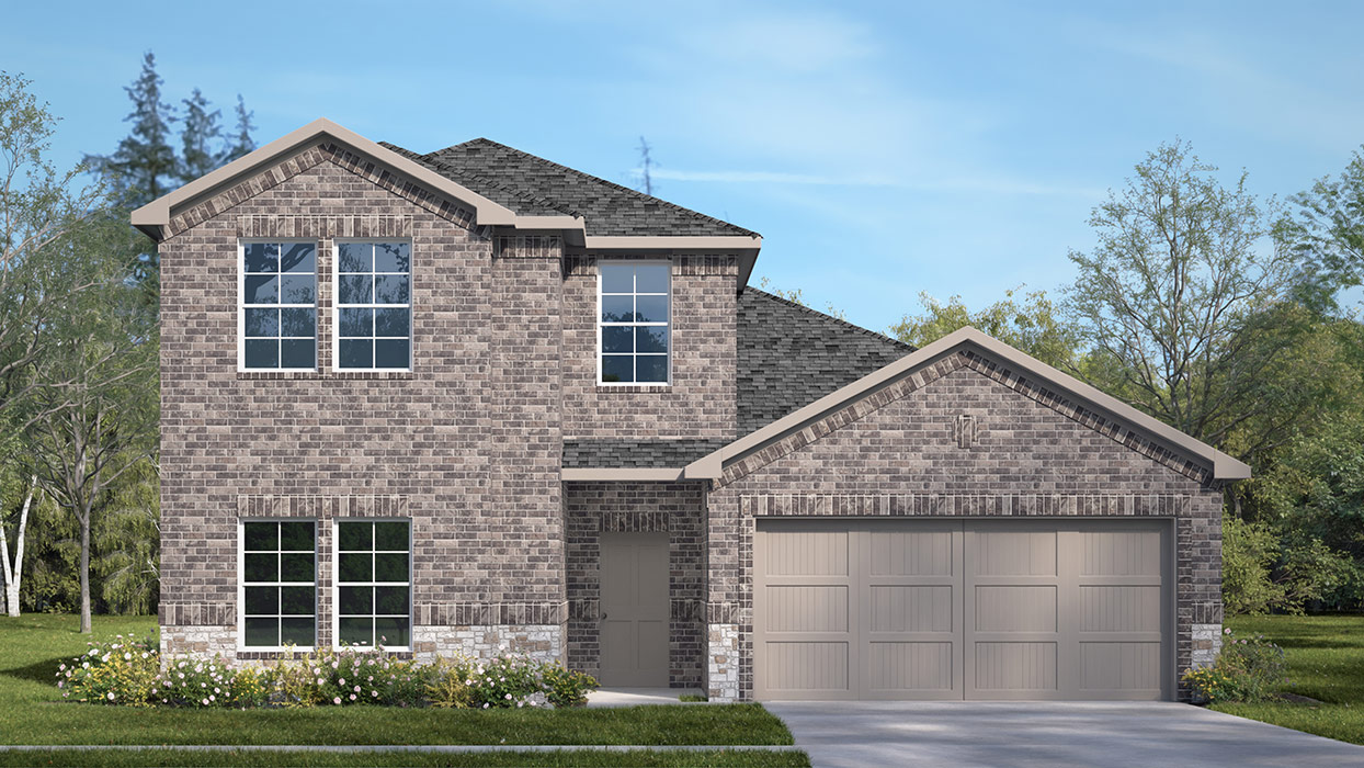 Midland floorplan Elevation E Rendeirng-Bel Air Village in Sherman, Tx