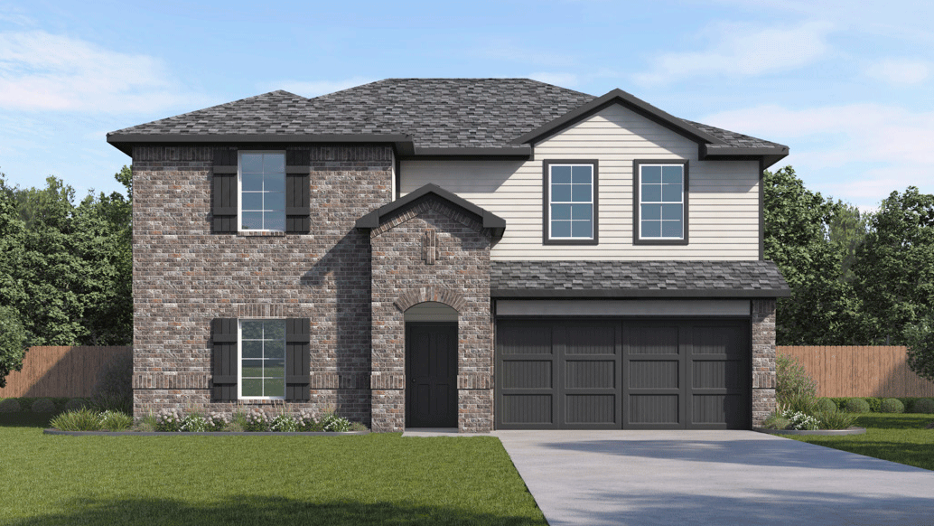 Perry Floorplan Elevation A Rendering-Bel Air Village in Sherman, Tx